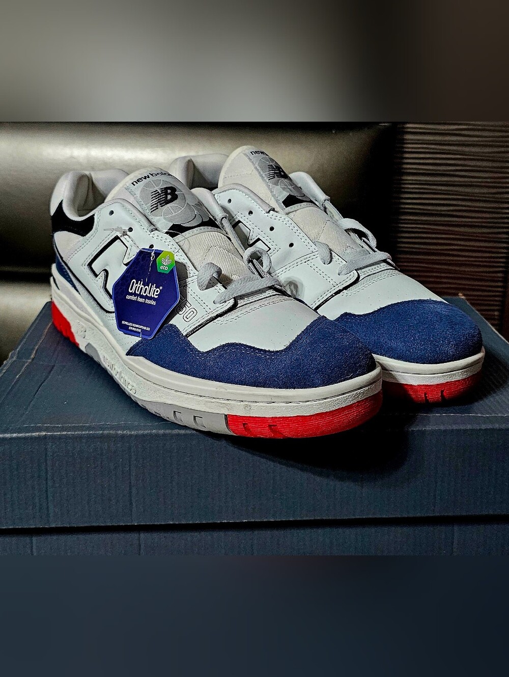 New Balance 550 White, Navy & Red Free Shipping Size 13